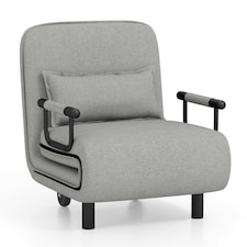 COSTWAY 3-in-1 Convertible Sofa Bed Sleeper Chair Grey Grey