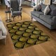 image 2 of Golden Geometric Flower Pattern (Rug) Gold | Large: 140x200cm