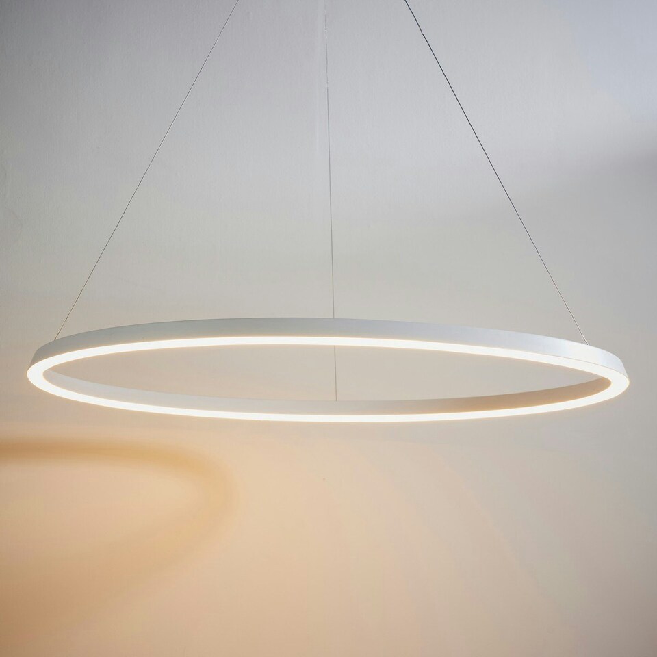 image 1 of Staten Single Pendant Light Matt White Paint, White Silicone