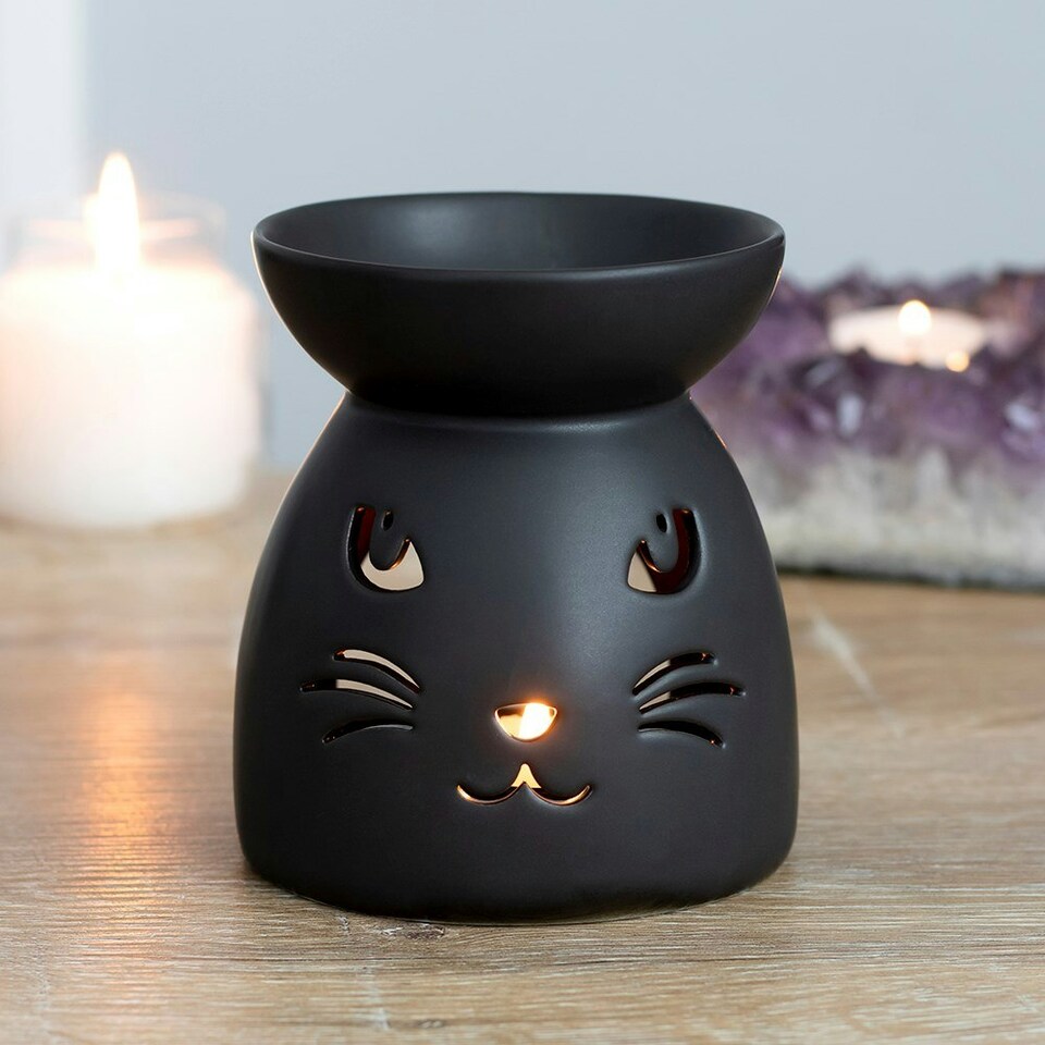 image 1 of Something Different Cat Oil Burner - Black - One Size
