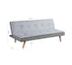 image 5 of Malmo 3-Seater Linen-Look Clic-Clack Sofa Bed with Wooden Legs - Grey | Grey | Grey | 1