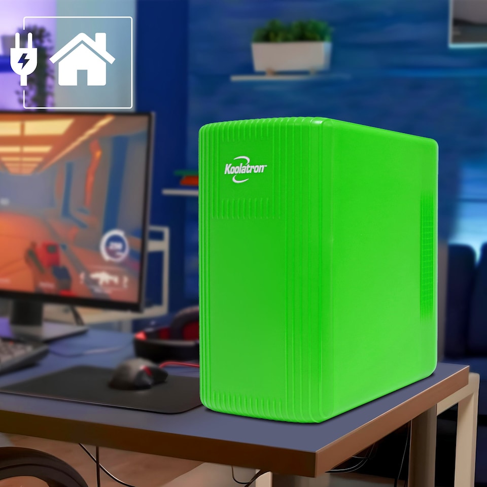 image 1 of Koolatron 6L/8 Can Portable Mini Fridge | AC/DC Cooler & Warmer | Green
