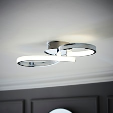 ValueLights Infinity Chrome Swirl Integrated LED Ceiling Light