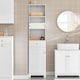 image 4 of SoBuy BZR17-W,Tall Narrow Cupboard Freestanding Storage Cabinet with 1 Drawer | White | White | 1
