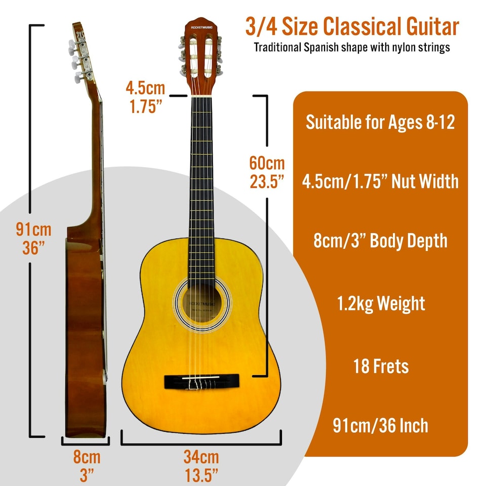 image 1 of XF 3/4 Size Classical Guitar Pack Brown