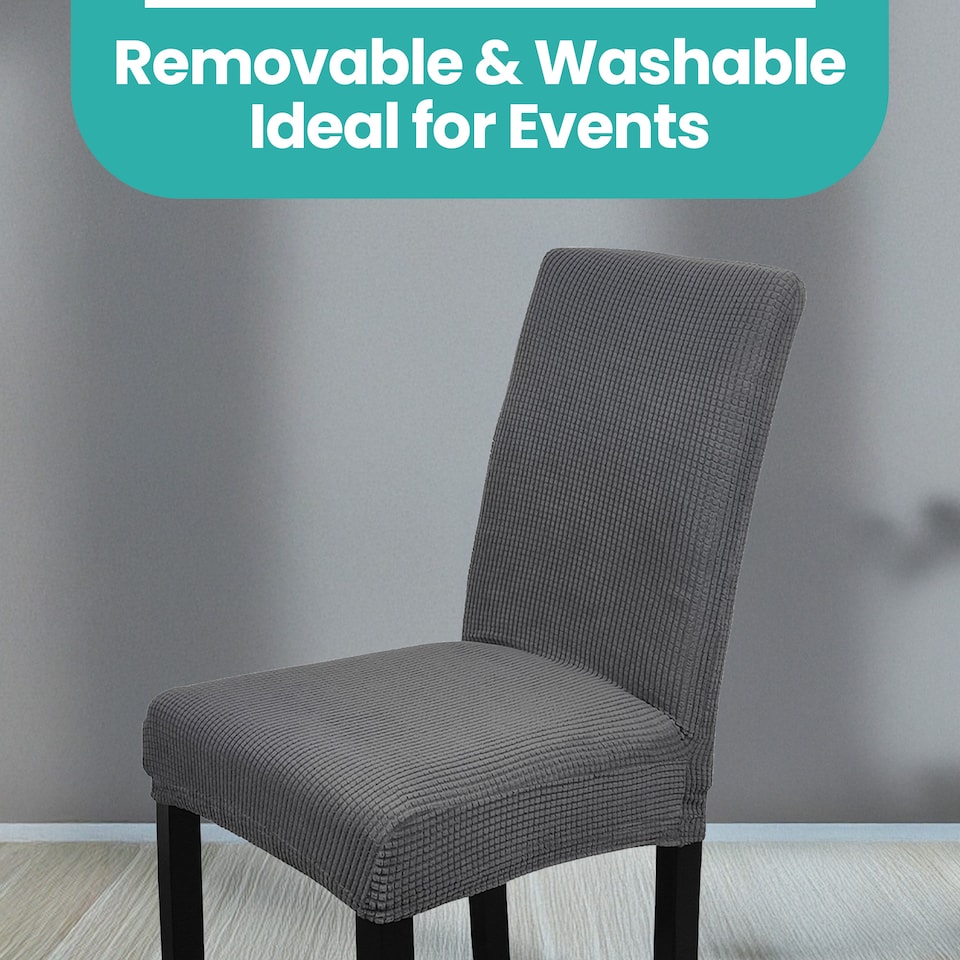 image 1 of Velvet Stretch Chair Covers, Spandex Dining Chair Slipcovers