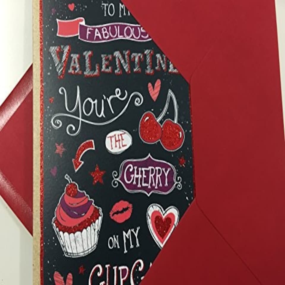 image 1 of To My Fabulous Valentine Day Black & Red Open Greeting Card