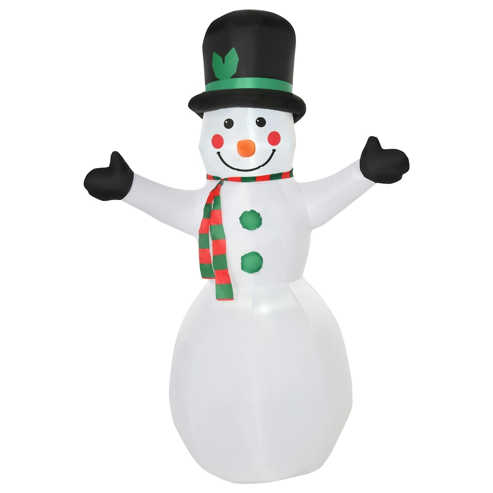 image 1 of HOMCOM 6.5ft Inflatable Snowman Xmas Airblown Holiday Decoration Outdoor