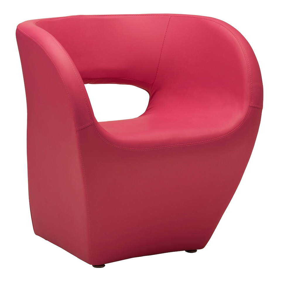 image 1 of Interiors by Premier Hot Pink Leather Effect Chair, Backrest Bredroom Chair, Comfortable Living room Chair