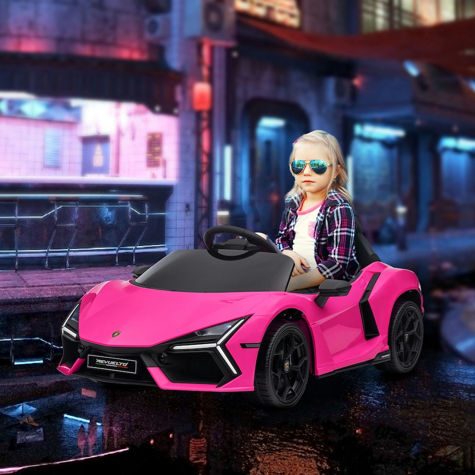 image 1 of AIYAPLAY Lamborghini Revuelto Licensed Ride On Car, with Suspension, Pink