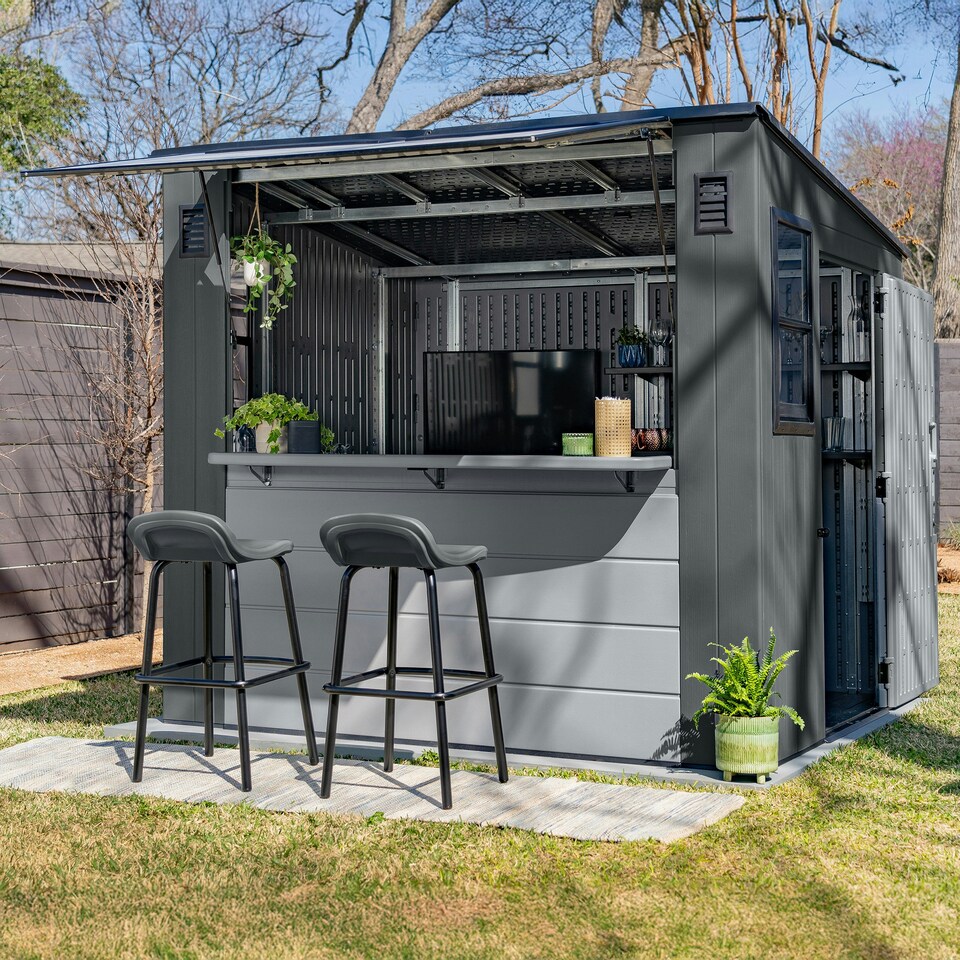 image 1 of Suncast Cabana Entertainment Shed & Bar 8x7 | Grey
