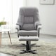 image 7 of Sorento Swivel Recliner Linen Fabric Chair w Footstool Armchair Grey (Grey)