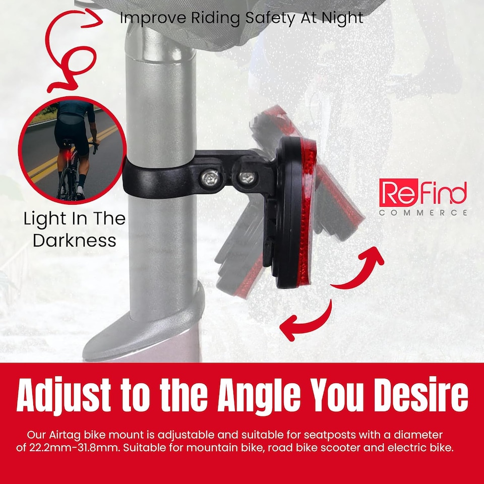 image 1 of Airtag Bike Reflector V2 Hidden Holder for Apple Airtag Reflector