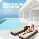 image 7 of Sun Lounger Set - 2 loungers, 1 side table, aluminium frame, adjustable backrest, rain cover Brown