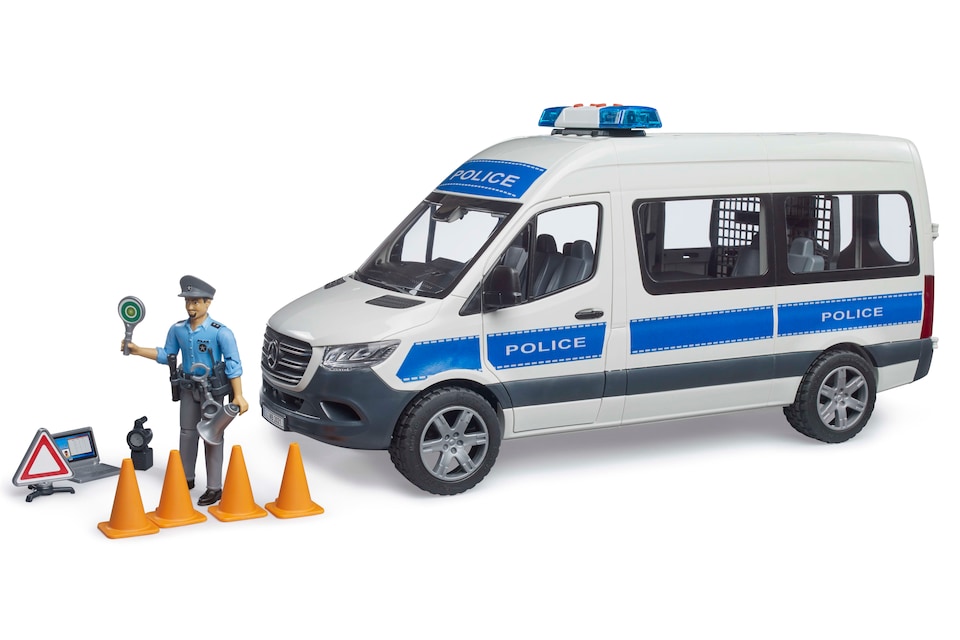 image 1 of Bruder MB Sprinter Police with policeman and L S Module Delivery Vehicle Model