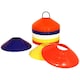 image 1 of Charles Bentley 50 Multi Coloured Space Disc Training Markers Cones With Stand