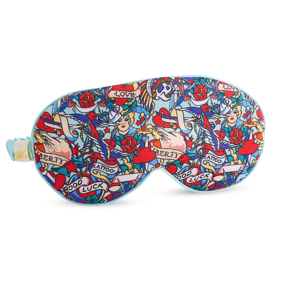 image 1 of SMUG Satin Sleep Mask - Tattoo Print
