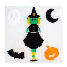 Halloween Witch Gel Stickers Sheet Window Decoration