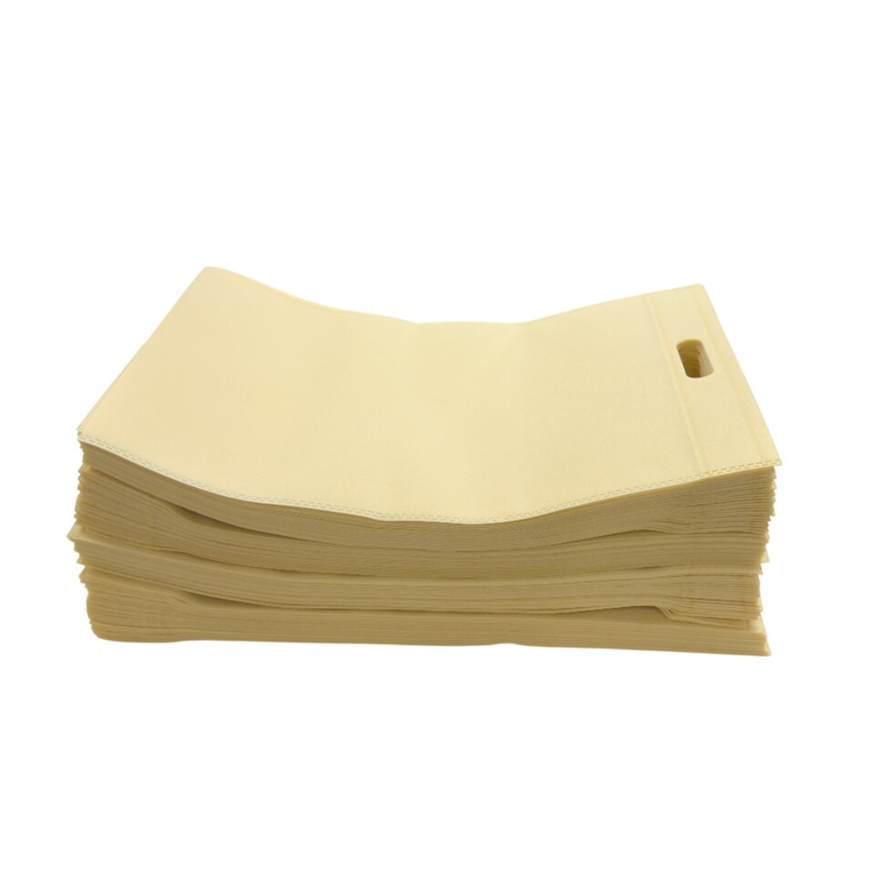 image 1 of Pack of 25 Ivory Coloured 35x25cm Non-Woven Patch Handle Bags | Cream