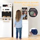 image 7 of COSTWAY Kids Wooden Kitchen 2-Piece Modular Pretend Play Kitchen w/Light-White