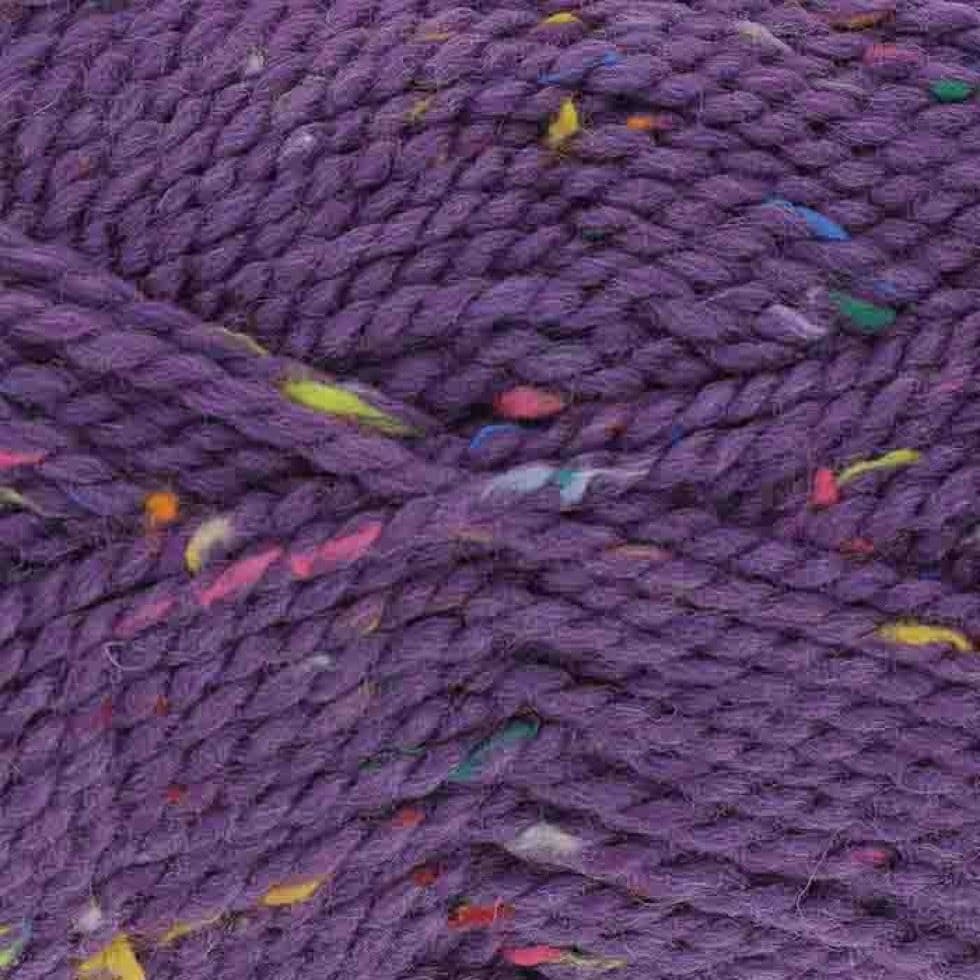 King Cole Purple Tweed Chunky Yarn (Value Pack 12 x 100g Balls) For Crochet, Knitting - 138m per ball