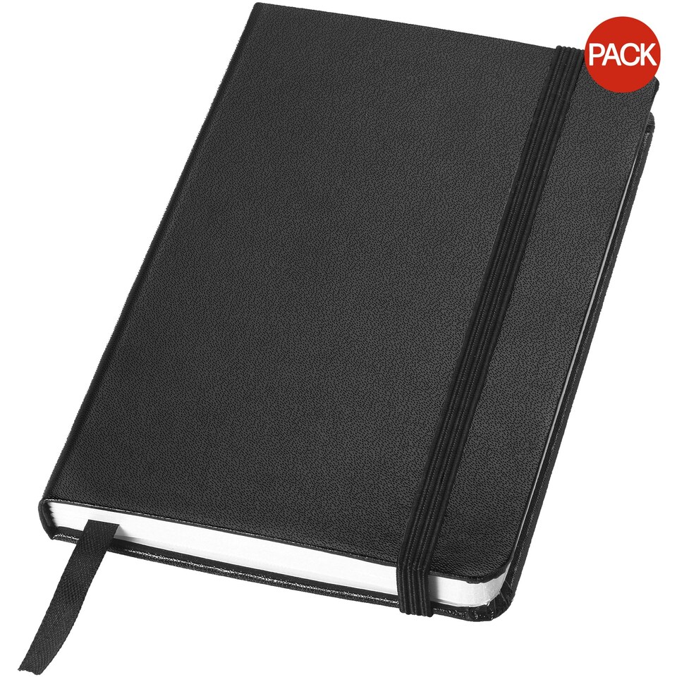image 1 of JournalBooks Classic Pocket A6 Notebook (Pack of 2) - Solid Black - 14.2 x 9.3 x 1.4 cm