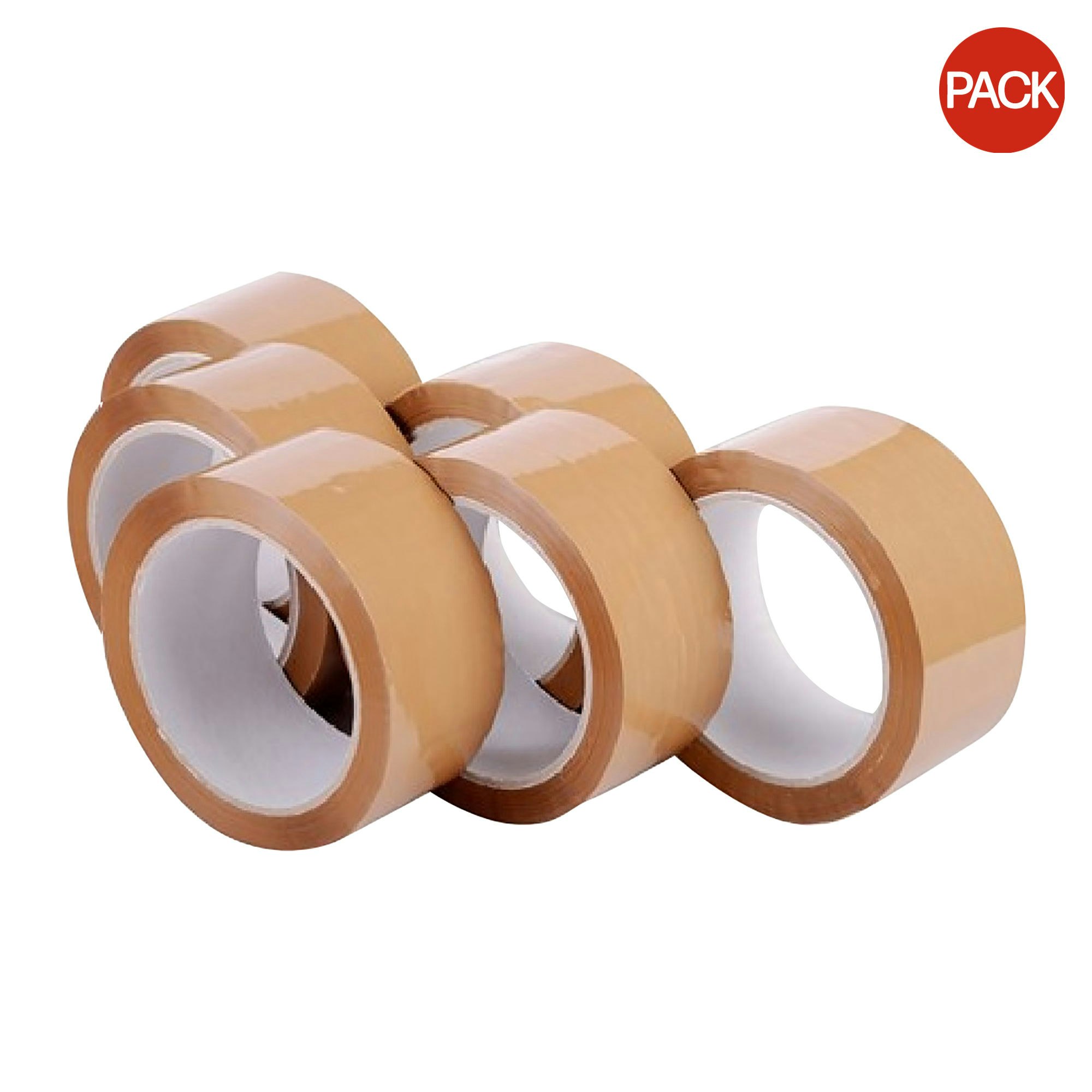 Packaging Polyprop Tape (Pack of 6) - Buff - 48mm x 66m