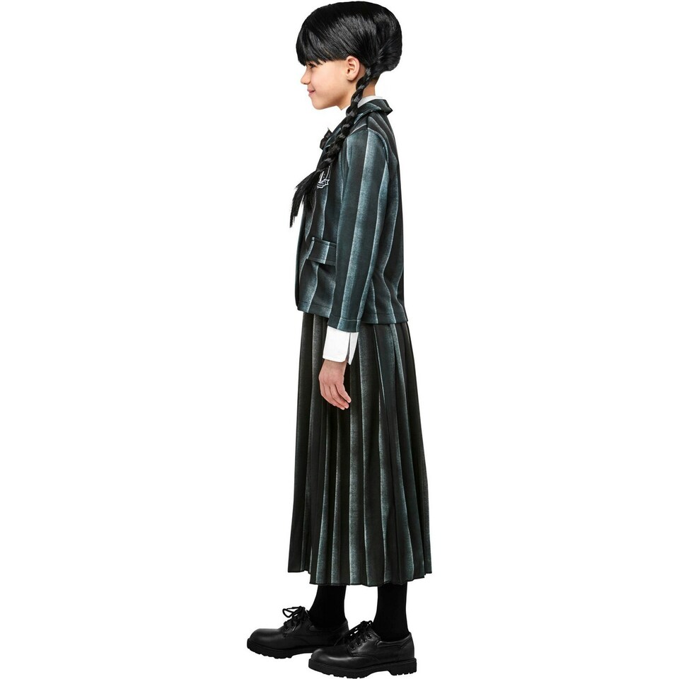 image 1 of Wednesday Girls School Uniform Costume - Black/White - 11-13 Years 11