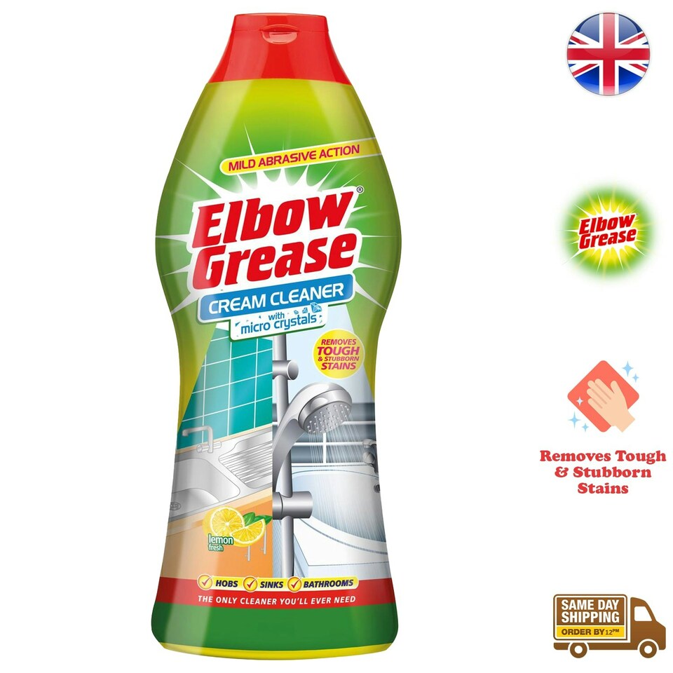 image 1 of Elbow Grease Cream Cleaner Tough Stubborn Stain Remover Lemon Fresh 540G
