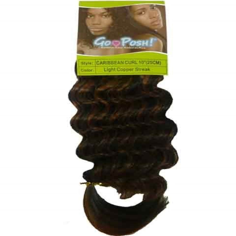 Go Posh Syn Caribbean Curl Multi | P1B/33 (Rich Auburn Streak) | 12 inch