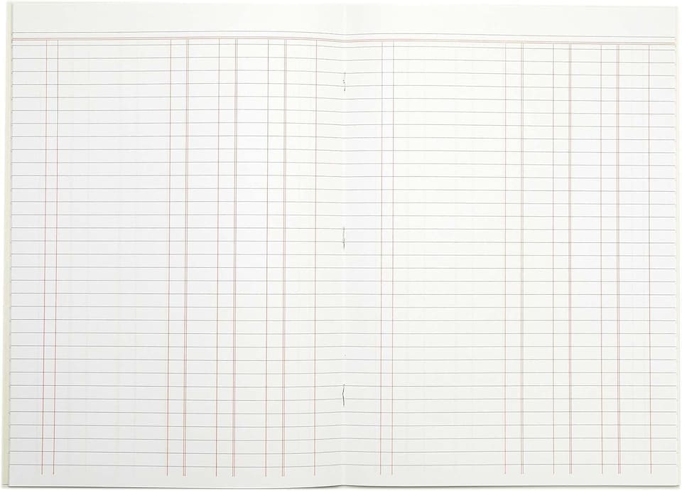 image 1 of Rhino 32 Page Cash Ruling Bookkeeping Treble Ledger Book Green A4