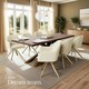 image 8 of Lounge Armchair Living Room Accent Chair 360 Swivel Slim Steel Legs Velvet Fabric  - Set of 6 Cream | Cream/Gold