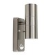 image 1 of ValueLights Pair Of Silver Up Down Outdoor PIR Motion Sensor Outdoor Wall Lights