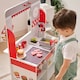 image 3 of Teamson Kids Flip & Fry Burger Shop Wooden Playset in Red with Grill, Fryer, Drinks Station & 29 Accessories