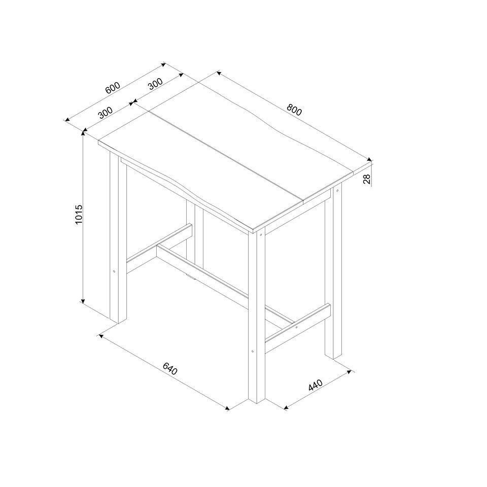 image 1 of Corona Wavy Edge Rectangular High Breakfast Bar Table & 2 Bar Stool Set - Black or Grey Frame | Black | Black | 1