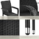 image 4 of Garden Chair Girona - polyrattan & steel, weather & sun resistant, stackable - Set of 2 Black