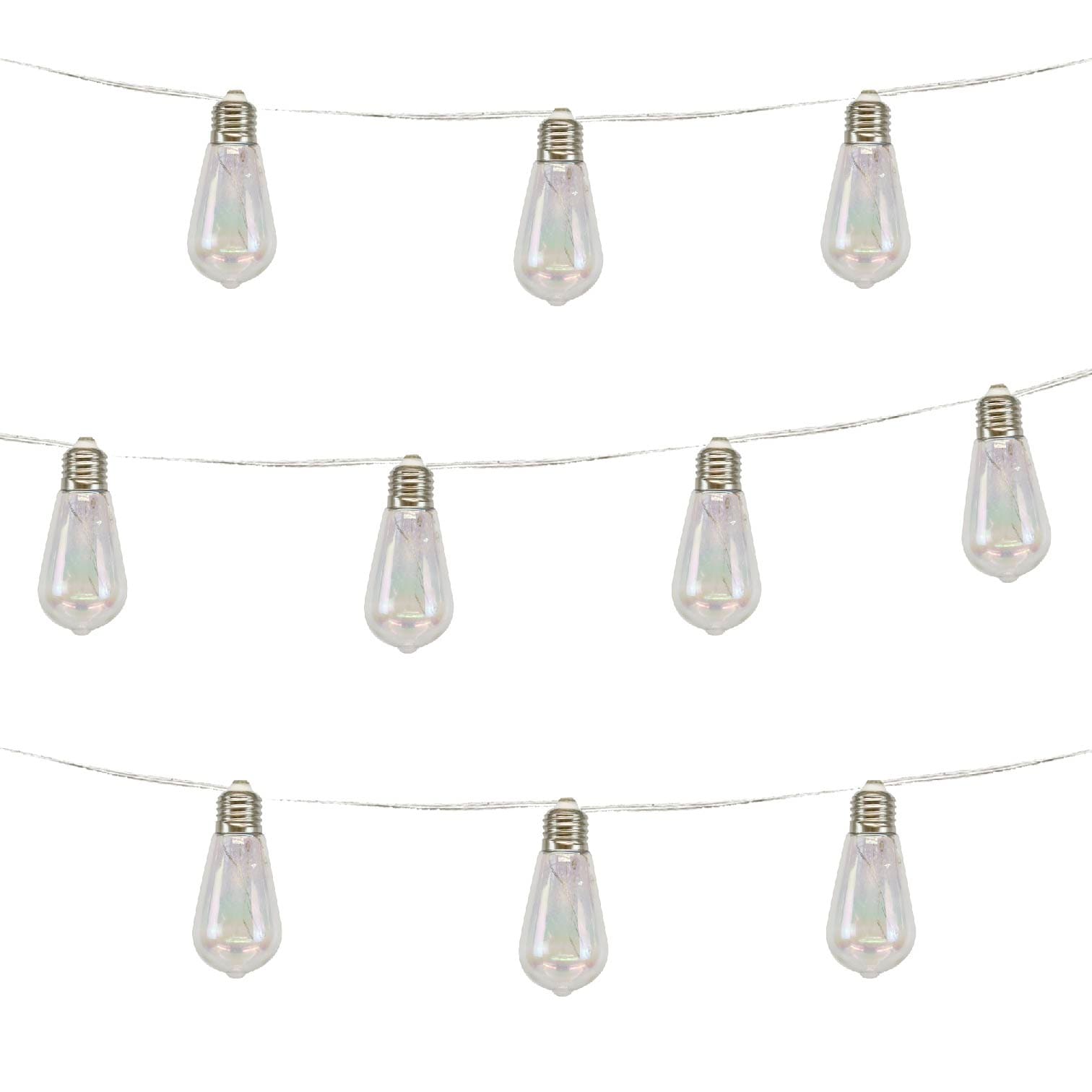Gardenwize 10pc 2m Solar Tubular LED Bulb String Lights in Silver