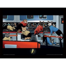 Star Trek Cats (TOS Bridge Crew) Framed 30x40cm Print