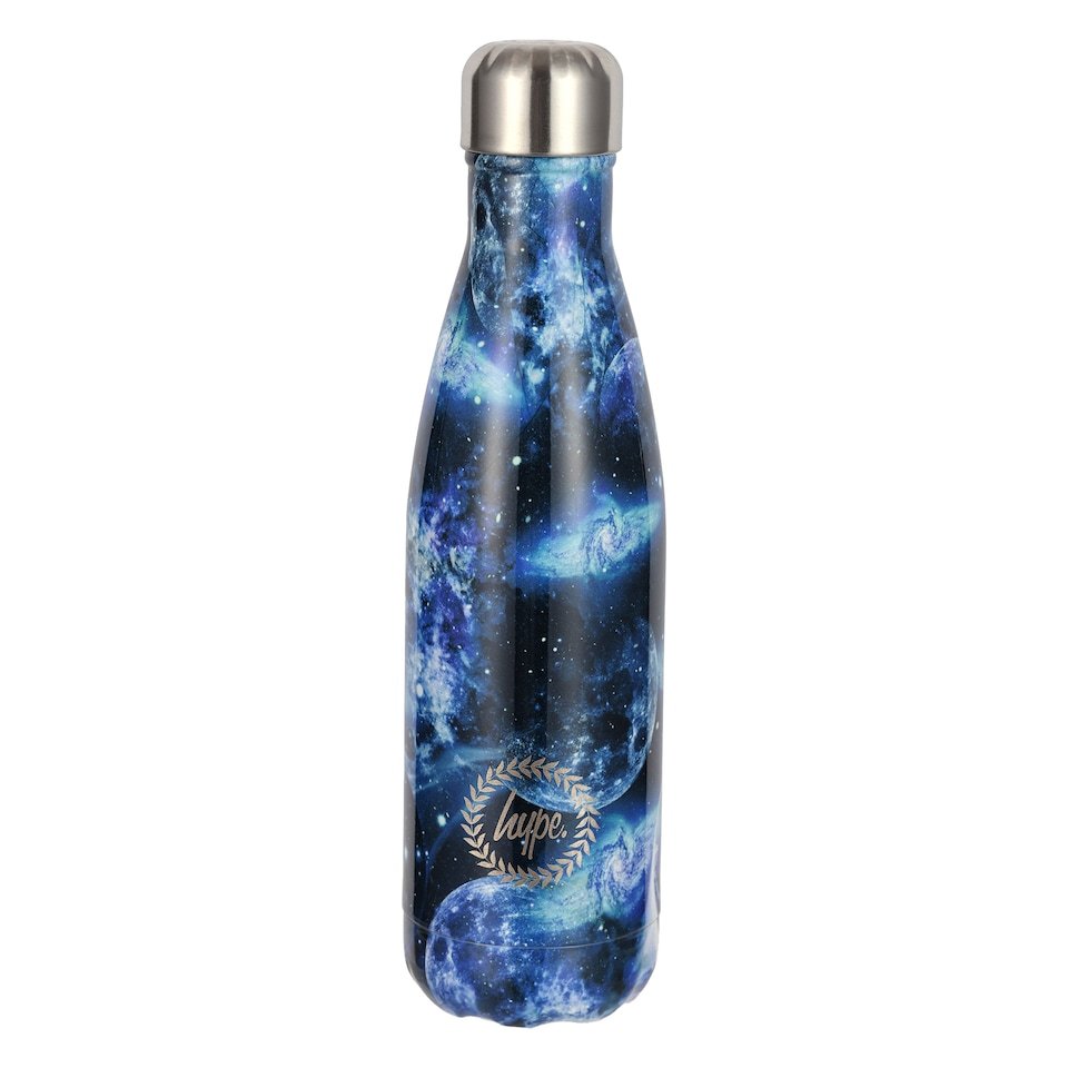image 1 of Thermal Water Bottle Multi Moon Print | Blue Stainless Steel Leak Proof Bottle | Blue | Blue | One Size | 1