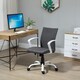 image 2 of Vinsetto Home Office Linen Chair Swivel Computer Desk Task Chair, Dark Grey