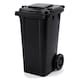 image 1 of 240L Black Wheelie Bin for Household Outdoor Garden Waste with Rubber Wheels