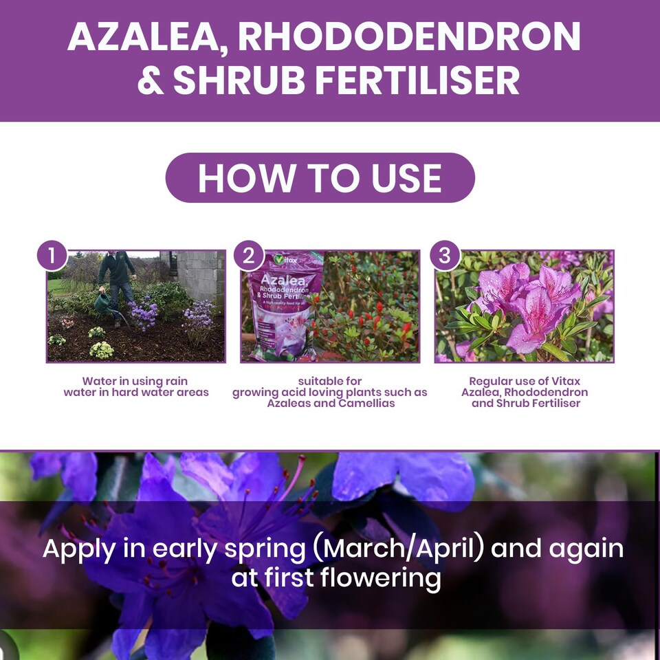 image 1 of language Vitax Azalea Rhododendron & Shrub Fertiliser 0.9kg Organic Acid-Loving Plant Feed for Healthy Growth & Blooms