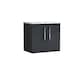 image 1 of Balterley Level Wall Hung 2 Door Vanity Unit with Laminate Worktop for Compact Modern Bathroom Storage | Grey | Satin Soft Black
