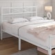 image 4 of Yaheetech 4ft6 Double Metal Bed Frame with Headboard, Heavy Duty Steel Platform, 32cm Under Bed Storage, Easy Assembly，White