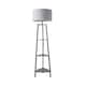 image 1 of ValueLights Hiru Grey 3 Tier Shelf Floor Lamp Grey Shade | Grey