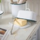 image 5 of Argon Tableware White Enamel Butter Dish - 18.5cm x 10cm - Green Green