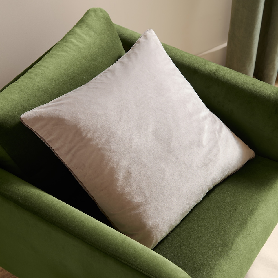 image 1 of Furn Meridian Velvet Cushion, Dove/Charcoal, 55 x 55cm
