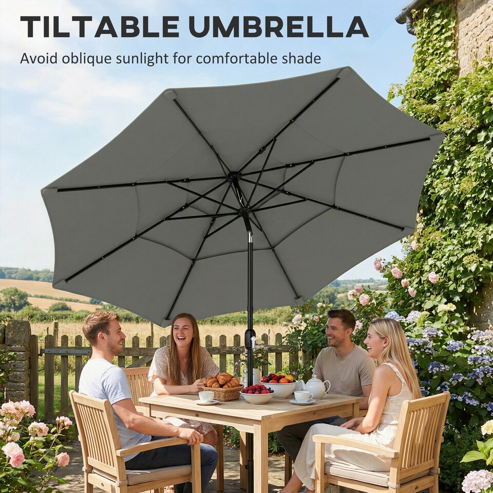 11 foot fiberglass patio umbrella Frankford Aurora Fiberglass Cantilever Umbrella