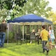 image 2 of Outsunny 3x3m Pop Up Gazebo, Foldable Party Tent with Wave Edge and Carry Bag, Height Adjustable Festival Camping Canopy for Garden Outdoor, Blue