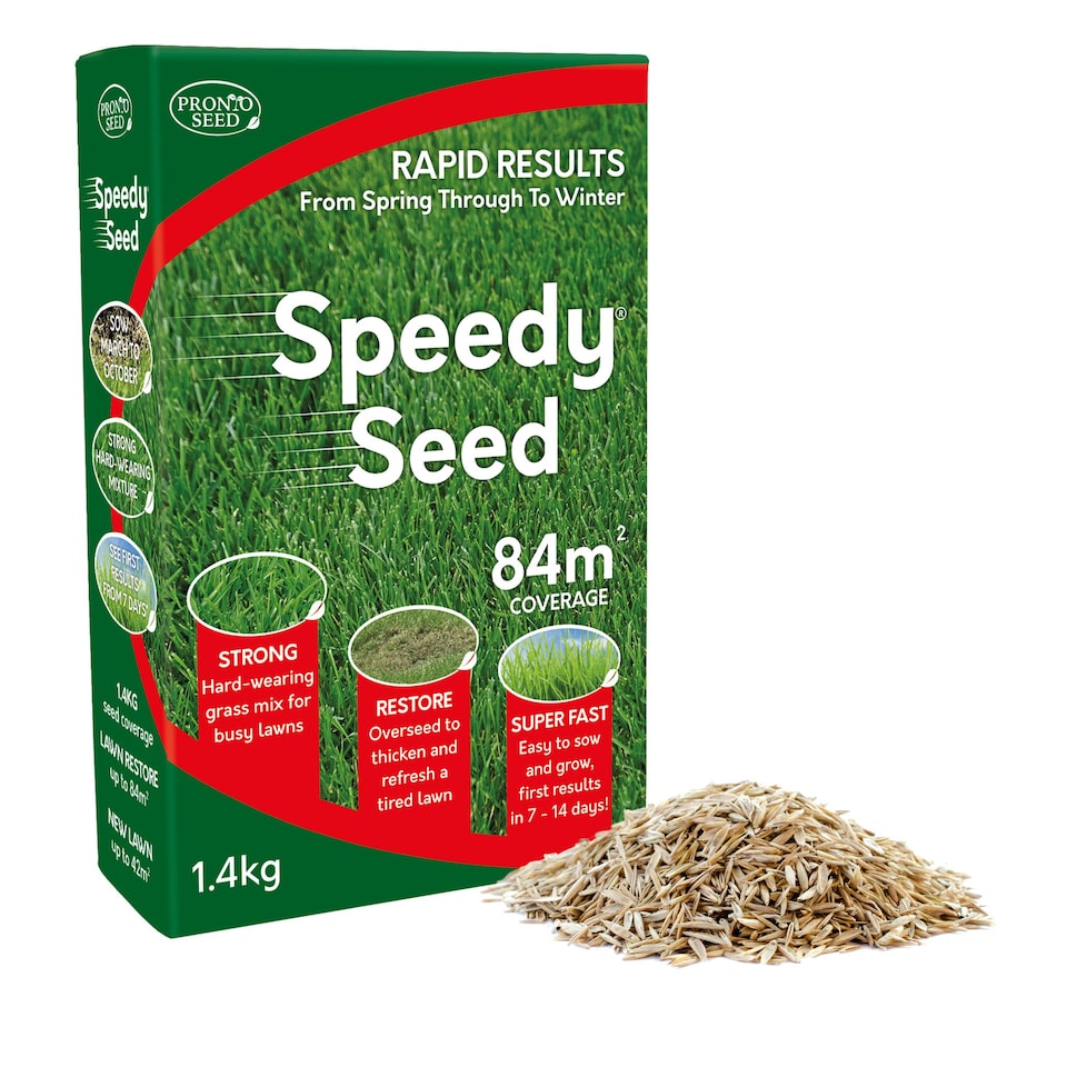 image 1 of Pronto Seed Grass Seed 1.4KG Premium Quality 84m2 Coverage for Overseeding, Fast Growing & Hard Wearing Lawn Seed, Defra Approved